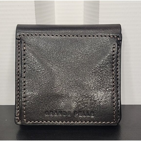 Grande Pelle HANDMADE in UKRAINE Leather Wallet Bi-Fold coin pocket magnetic - Picture 5 of 9